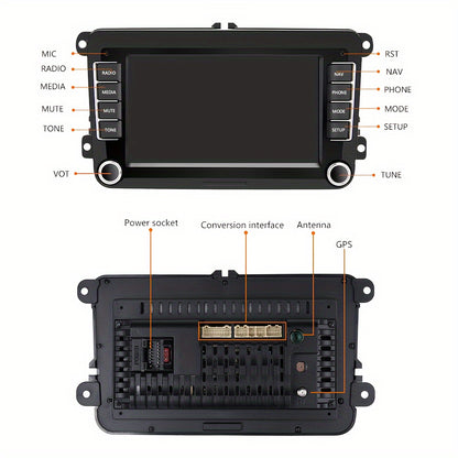 Multifunctioneel Autoradio Systeem – Android Autoradio – Navigatiesysteem – Multimedia Speler – Inbouw Radio – 7 Inch Touchscreen – Achteruitrijcamera Met Nachtzicht