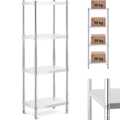 Metal Warehouse Gastronomic Shelving Unit Up to 200 Kg, 60 X 40 X 180 Cm