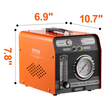 Rookmachine Auto – Lekdetector – Lekkagetester – Smoke Leak Detector – Rookgenerator Voertuig – Ingebouwde Luchtpomp 8L/min – Digitale Drukmeter & Flowmeter – Oranje Zwart