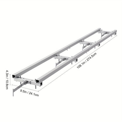 railsysteem slijptol – geleidingsrail zaagsysteem – kettingzaag geleiderail – houtzaag geleidingssysteem – zaagmal rail – aluminium constructie – 274 cm lengte – verstelbaar en stabiel