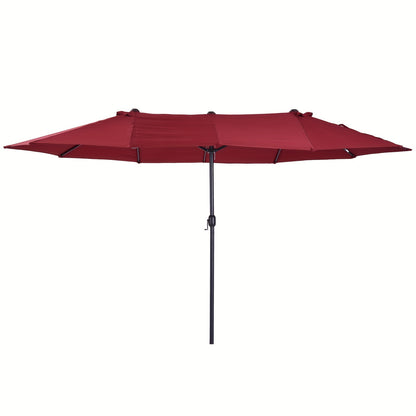 Parasol – Dubbele Parasol – Tuinparasol – Terrasparasol – Strandparasol – Rozenrood – UV-bestendig – Met Handmatige Slinger