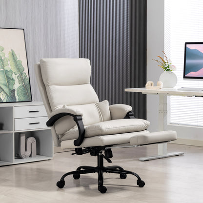 Bureaustoel – Office Chair – Kantoorstoel – Computerstoel – Gamestoel – Verstelbare Hoogte – Kunstleren Bekleding Lichtgrijs