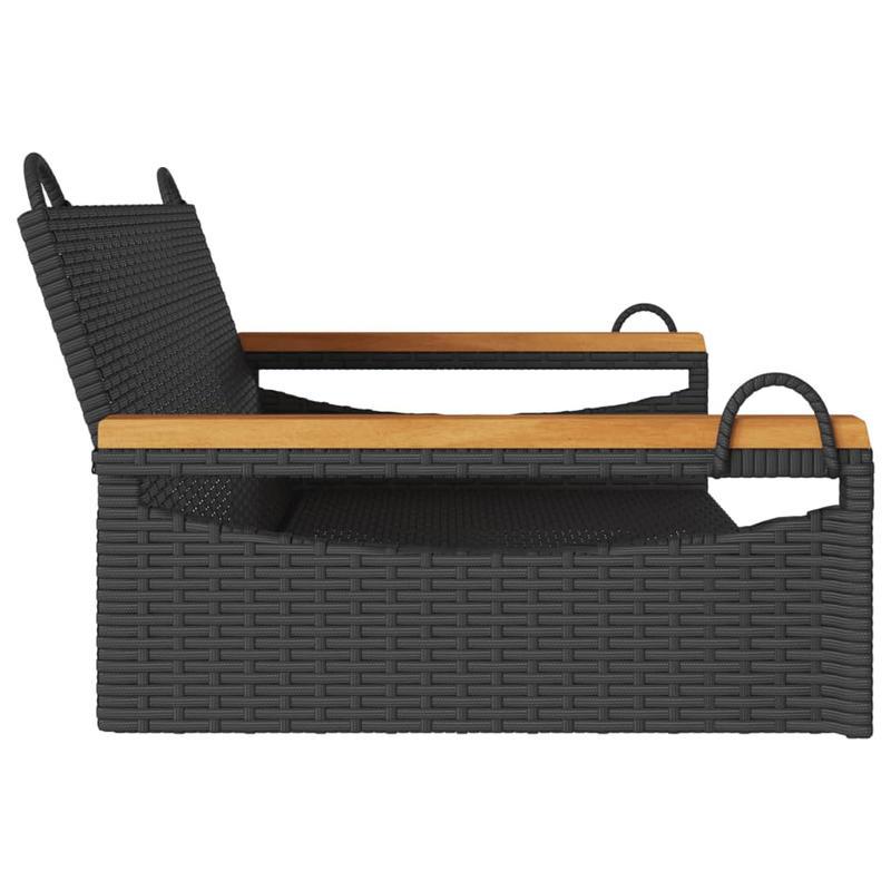 Tuinstoel – Loungestoel – Buitenstoel – Patio stoel – Ligstoel – Ergonomische Rugleuning – Extra Lange Zitting 109x62x40 cm – Duurzame Gevlochten Resin Constructie – Schommelfunctie – Weerbestendig – Met Metalen Kettingen