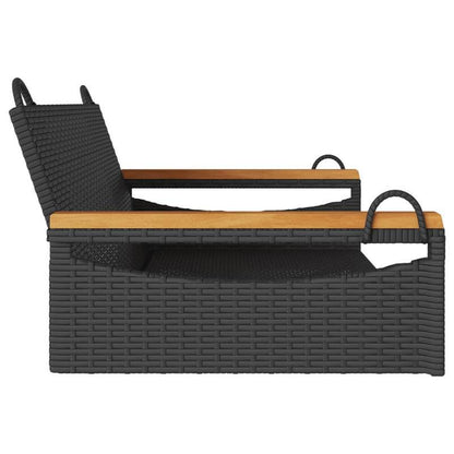 Tuinstoel – Loungestoel – Buitenstoel – Patio stoel – Ligstoel – Ergonomische Rugleuning – Extra Lange Zitting 109x62x40 cm – Duurzame Gevlochten Resin Constructie – Schommelfunctie – Weerbestendig – Met Metalen Kettingen