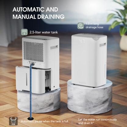 Luchtontvochtiger – Ontvochtiger – Vochtvreter – Dehumidifier – Wasdroogfunctie – 25L per Dag – Digitale Vochtigheidsmeter