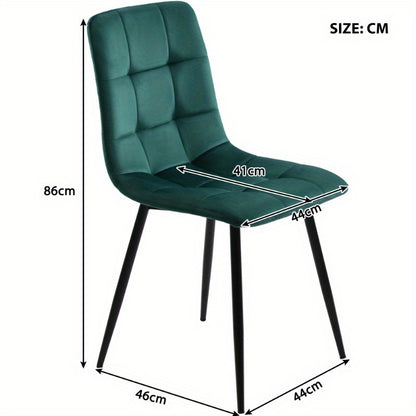 Eetkamerstoel – Stoel – Zithoekstoel – Keukenstoel – Design Stoel – Donkergroene Fluwelen Bekleding – Metalen Frame – Comfortabel En Stevig – Set Van 4