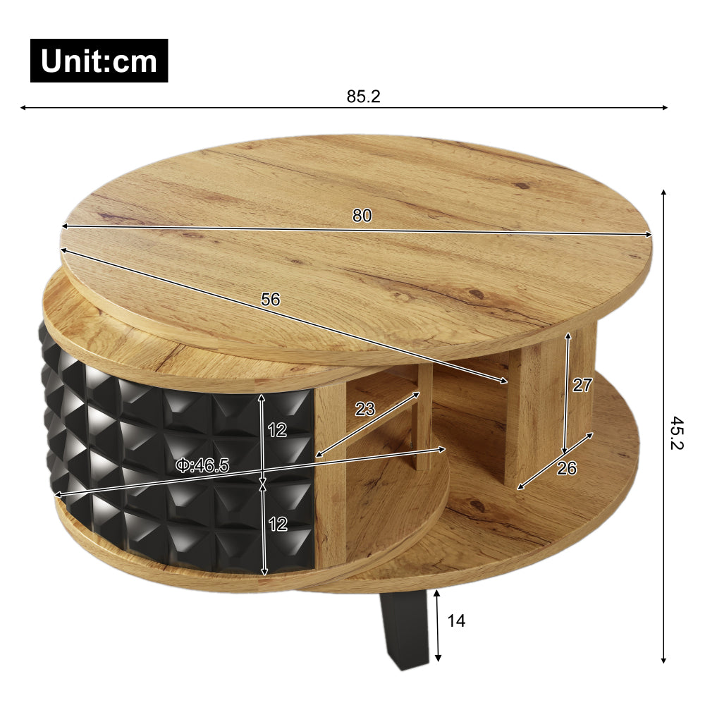 Coffee Table, Swivel Table, Side Table with Concealed Built-in Storage