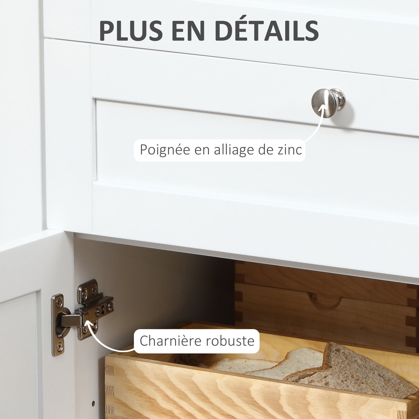 Dressoir – Buffet – Kast – Opbergmeubel – Woonkamermeubel – Wit Met Houtlook – 2 Glazen Deuren – Verstelbare Planken – 2 Lades – 1 Afsluitbare Kast – MDF En Metaal – Anti-Kantel Veiligheid