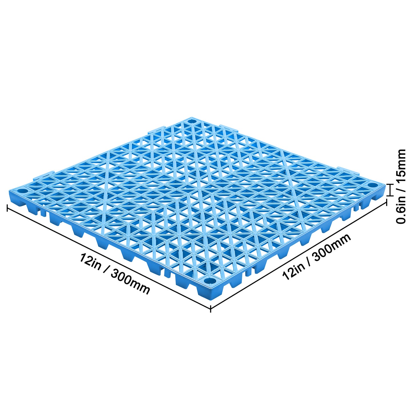 Drainagematten – Afwateringsmatten – Antislip Matten – Natte Vloermatten – PVC Vloer Tegels – 50 Stuks 30x30 cm – Snelle Afwatering en Veilig Antislip oppervlak – Blauwe Modulair Klikbaar Systeem
