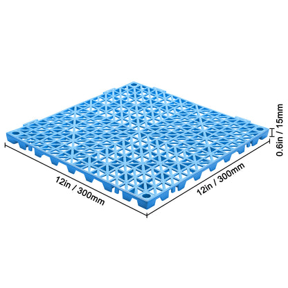 Drainagematten – Afwateringsmatten – Antislip Matten – Natte Vloermatten – PVC Vloer Tegels – 50 Stuks 30x30 cm – Snelle Afwatering en Veilig Antislip oppervlak – Blauwe Modulair Klikbaar Systeem