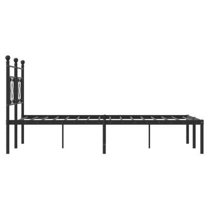 Modern Metal Bed Frame with Headboard - Heavy-Duty Powder-Coated Bed Frame Suitable for Bed, Queen Size (140x200cm), Assembly, Sturdy Non-Creak, Not Included