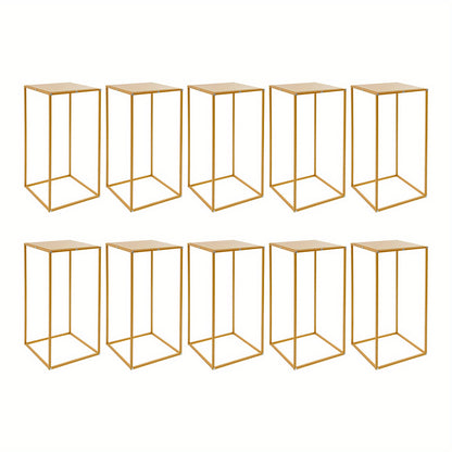 Wedding Flower Stand, Geometric Metal Flower Stand, Rectangle Flower Holder, Venue Decoration Setup, Tabletop Flower Arrangement, Rectangle Vase Stand, Rectangular Metal Frame, Heavy-Duty Stand, Rust-Resistant Metal