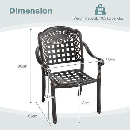 Terrasstoelen – Tuinstoelen – Balkonstoelen – Stapelbare Stoelen – Eetkamerstoelen – Gietaluminium – Verstelbare Voetjes – Draagkracht 165 kg