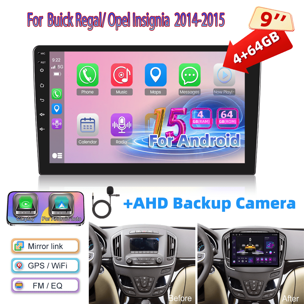 Android Autosysteem – Autoradio – Infotainmentsysteem – Multimedia Unit – Navigatiesysteem – 9-Inch IPs Touchscreen – Draadloze Carplay & Android Auto Met Ahd Achteruitrijcamera