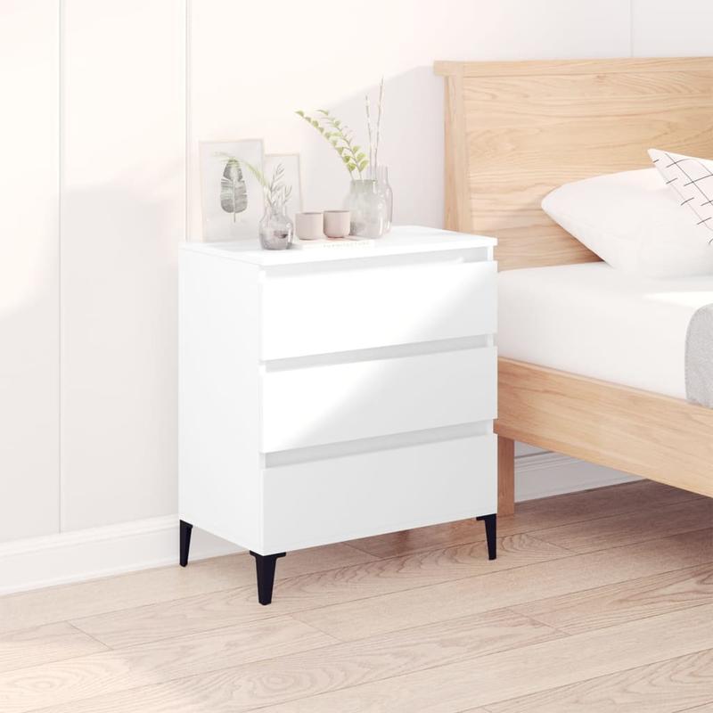 Sideboard 60x35x70cm bewerkt wood wit Removable storage practical
