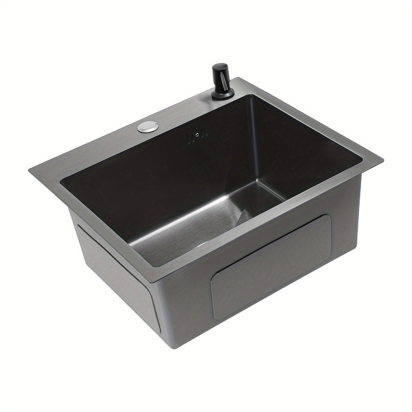 Dubbele Gootsteenbar – Keuken Organizer – Afwasrek – Zeepdispenser – Roestvrijstalen Drainer – Zwart – Compact 45x40 cm – Eenvoudige Installatie Zonder Boren