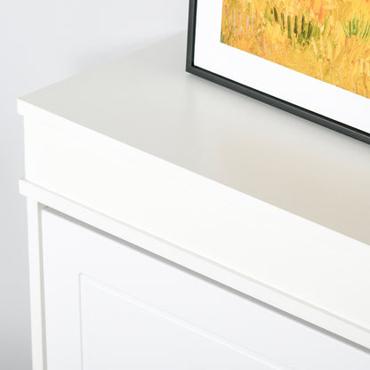 Schoenenkast – Schoenenrek – Schoenopbergmeubel – Schoenenkast – Schoenenhouder – Wit MDF – 4 Vouwdeuren – Ruime Opbergruimte – Compact Design 98x24x83 cm
