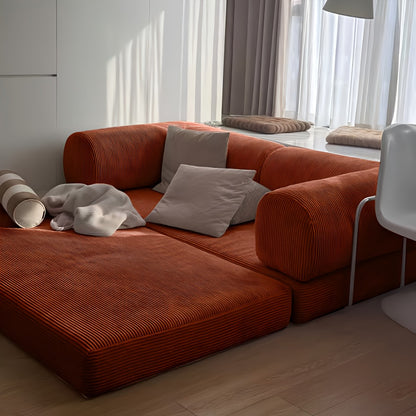 Slaapbank 3-Zits – Bedbank – Sleeper Sofa – Uitklapbare Bank – Modulair Zitmeubel – 200 cm Breed – Corduroy Stof Met Metaalframe
