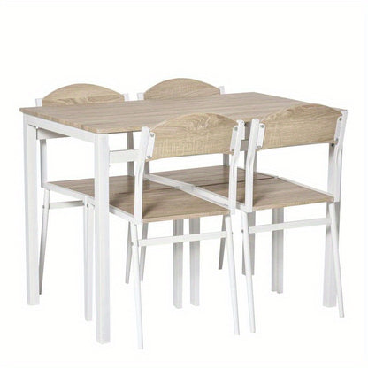 Eettafelset – Eettafel – Tafel – Eetkamertafel – Keukentafel – Modern Landelijk – Ruimtebesparend Ontwerp – Duurzaam Hardhout Met Metaal