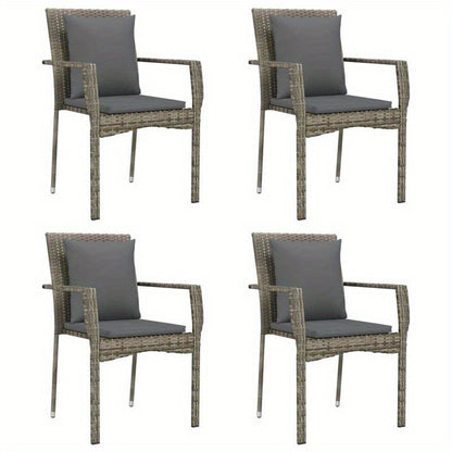 Tuinset – Tuinstoelen – Buitenmeubels – Terrasmeubelen – Polyrattan Stoelen – Weerbestendig Materiaal – Inclusief Comfortabele Kussens – Grijs