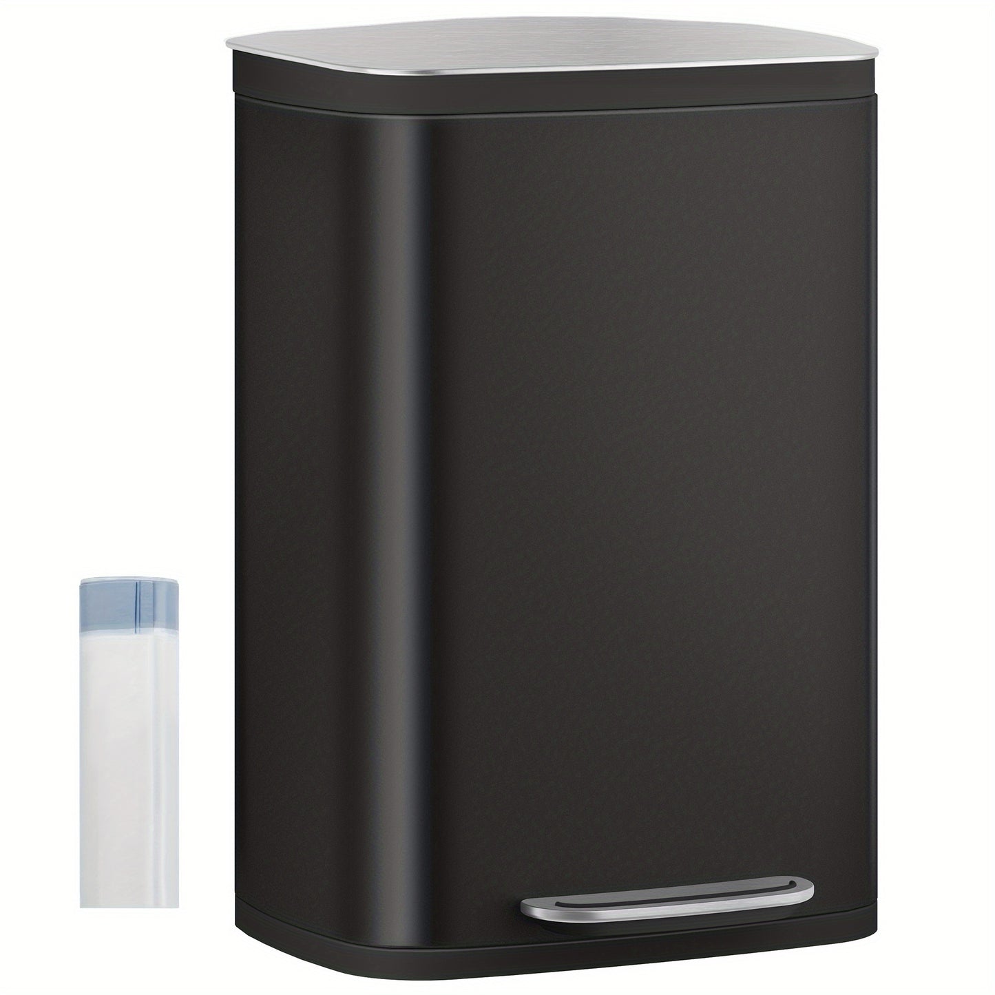 Keukenprullenbak – Afvalbak – Vuilnisbak – Pedaalbak – Afvalcontainer – Silvery – 50 Liter Capaciteit – Soft-Close Deksel Met Binnenemmer