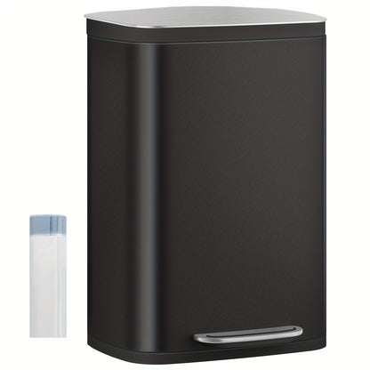 Keukenprullenbak – Afvalbak – Vuilnisbak – Pedaalbak – Afvalcontainer – Silvery – 50 Liter Capaciteit – Soft-Close Deksel Met Binnenemmer
