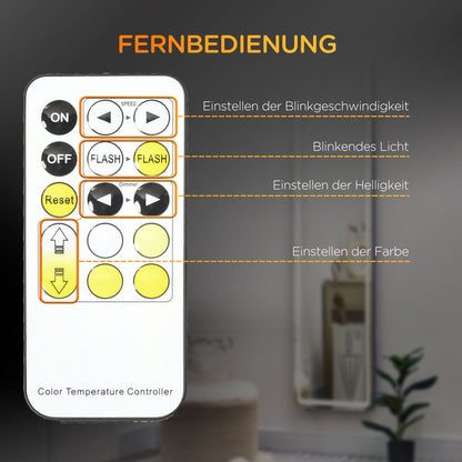 Staande Spiegel – Passpiegel – Wandspiegel – Volledige Lengte Spiegel – Kleedkamerspiegel – Dimbare LED-Verlichting – 156,5 x 40 x 37 cm – Zilverkleurig Frame