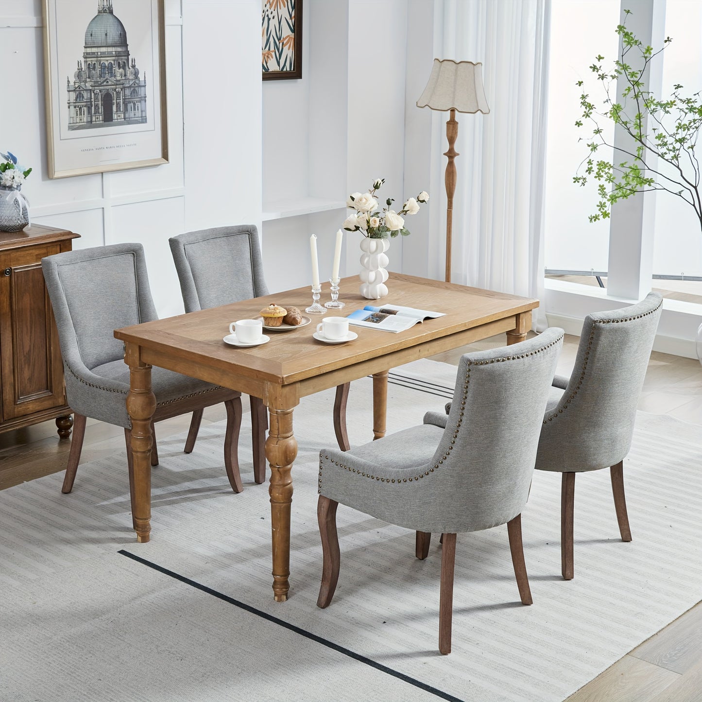 Eetkamerstoel – Stoel – Zithoekstoel – Eetkamerstoel Met Metalen Frame – Kuipstoel – Ergonomische Rugleuning – Stevig Metalen Frame – Set Van 2 – Beige/Grijs Met Luipaardprint