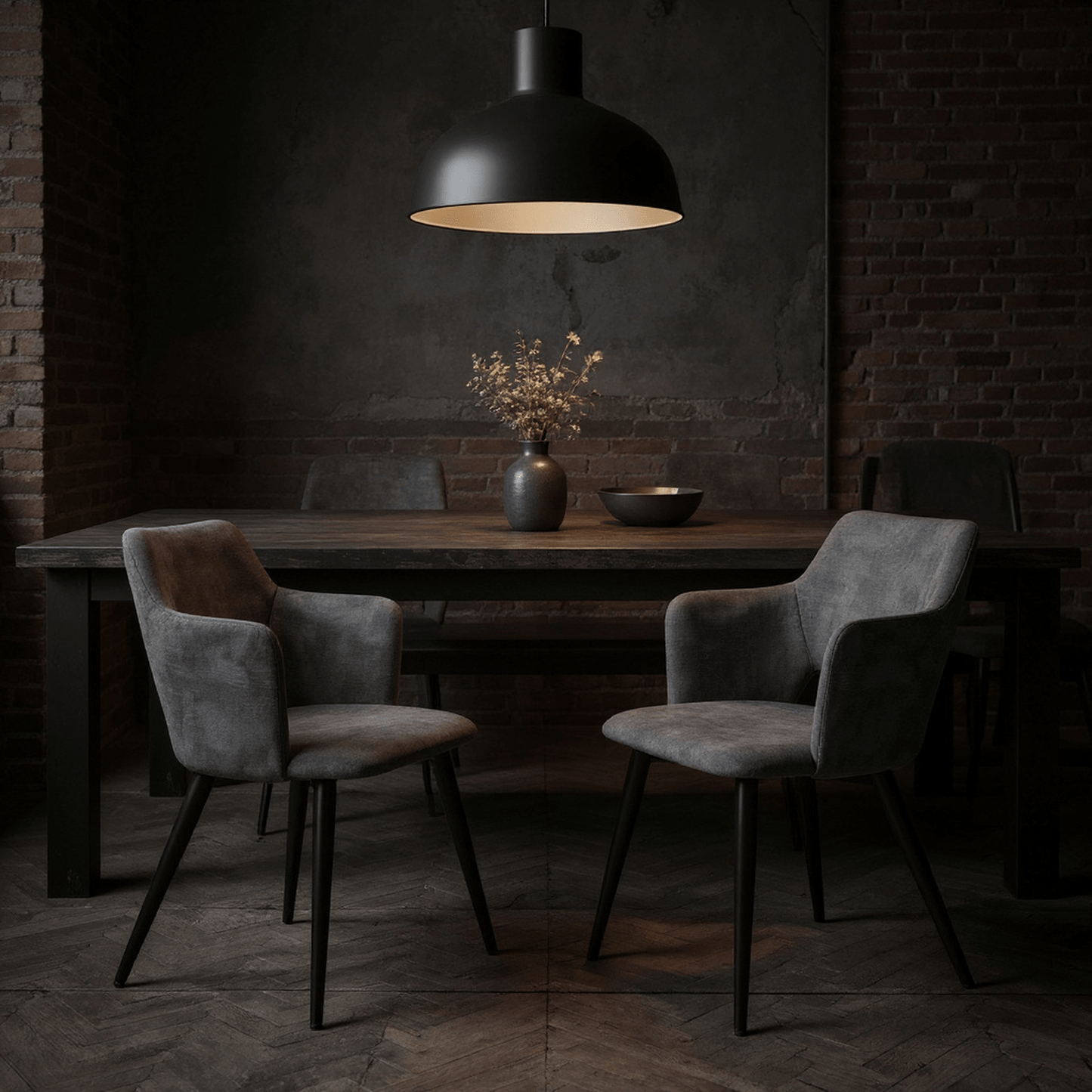 Eetkamerstoelen – Stoelen Set – Dining Chairs – Design Stoelen – Moderne Stoelen – Grijs – Met Zachte Stof – Zwart Metalen Frame – Open Rugleuning – Comfortabele Zitting – 47x48x80 cm – Set Van 4