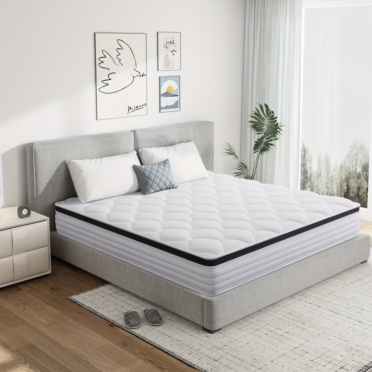 20cm/22cm Memory Foam Hybrid Mattress, 7-Zone Support & Pocket Springs For Cool-Sleep Comfort, Mattress 90x200cc, 120x200cm, 140x200cm, 160x200cm, Mattress In A Box