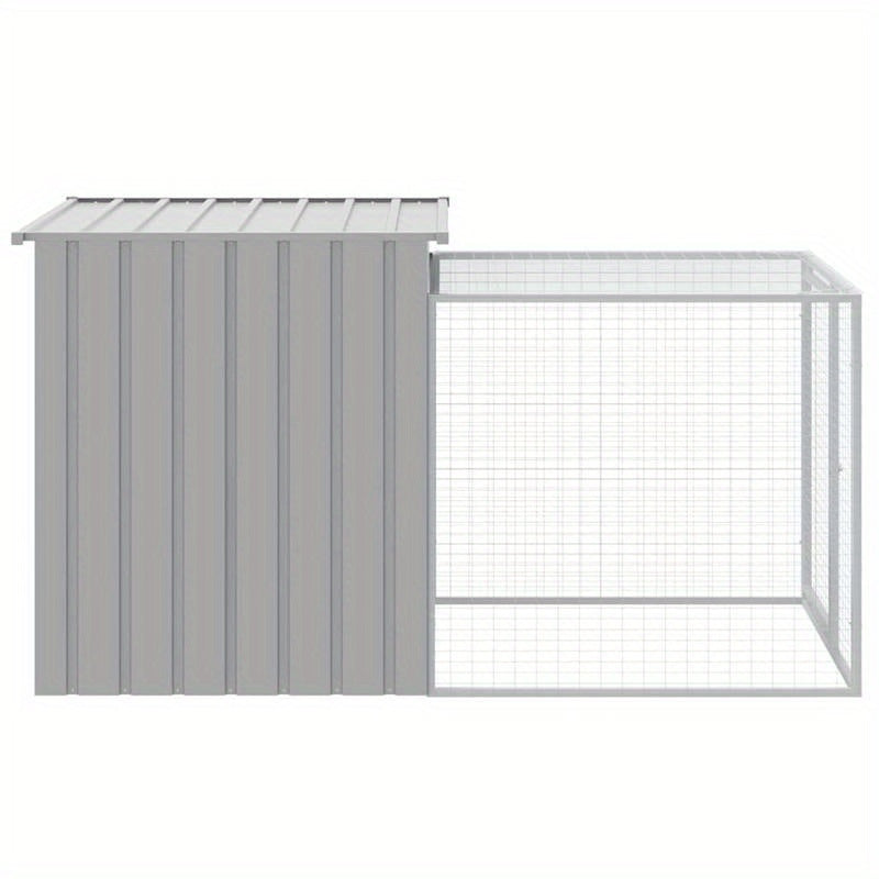 Kippenren – Kippenhok – Pluimvee Ren – Kippenkooi – Kippenverblijf – Lichtgrijs – Gegalvaniseerd Staal – 110x201x110 cm – Weerbestendig & Roestvrij