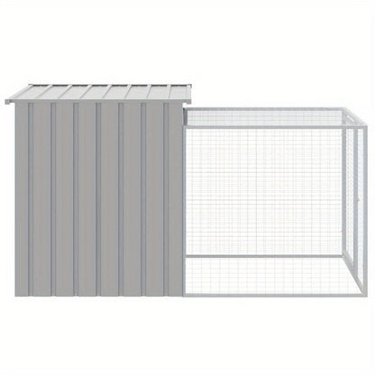 Kippenren – Kippenhok – Pluimvee Ren – Kippenkooi – Kippenverblijf – Lichtgrijs – Gegalvaniseerd Staal – 110x201x110 cm – Weerbestendig & Roestvrij