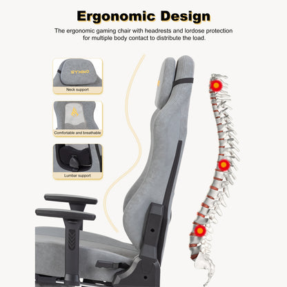 Bureaustoel – Office Chair – Gaming Stoel – Computerstoel – Kantoorstoel – Ademend Mesh Rugleuning – Verstelbare Armleuningen & Zithoogte – Inclusief Hoofdsteun en Lendensteun – Stille Wieltjes – Ergonomisch Design – Groen