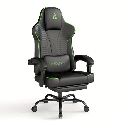Gamingstoel – Gamestoel – Gaming Chair – Bureaustoel – Game Stoel – Ergonomisch – Verstelbare Rugleuning – 360° Draaibaar – Max 150 kg – Groen