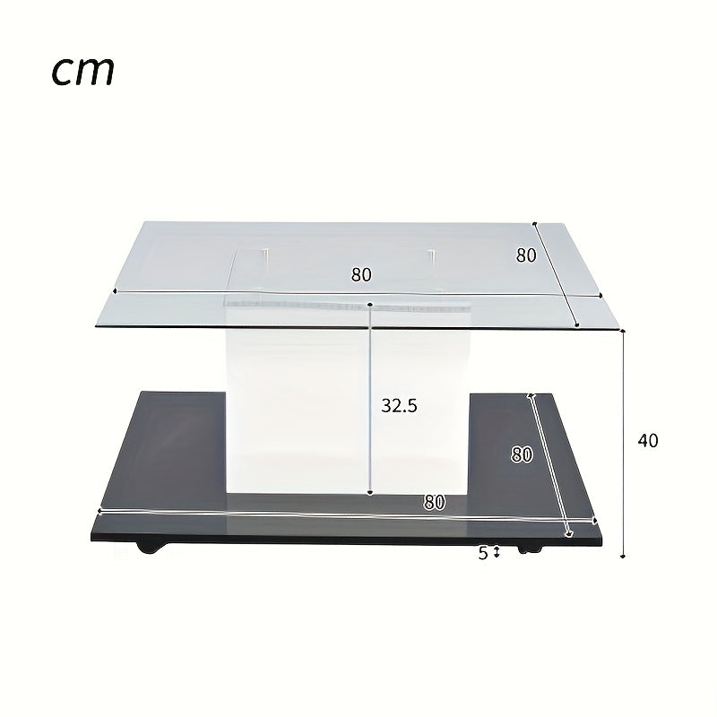 Salontafel – Koffietafel – Woonkamertafel – Bijzettafel – Salontafel met wieltjes – Hoogglans glas – Zwart metalen frame – Mobiel en compact design