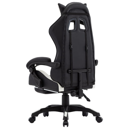 Gamestoel – Gaming Stoel – Game Stoel – Gaming Chair – Racestoel – Verstelbare Rugleuning – Kunstleer Wit/Zwart