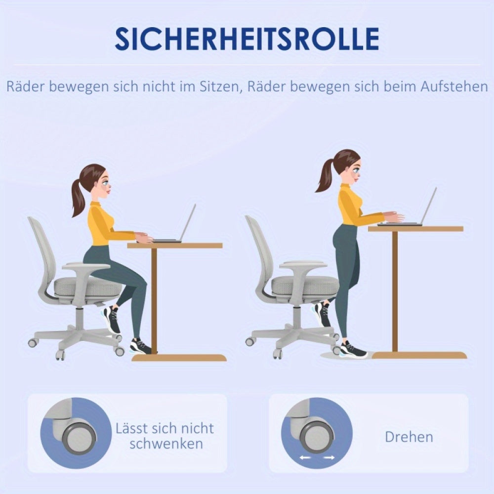Bureaustoel – Ergonomische Stoel – Office Chair – Kantoorstoel – Verstelbare Bureaustoel – Draaibaar – Ademend Mesh – Max. 120 kg – Grijs