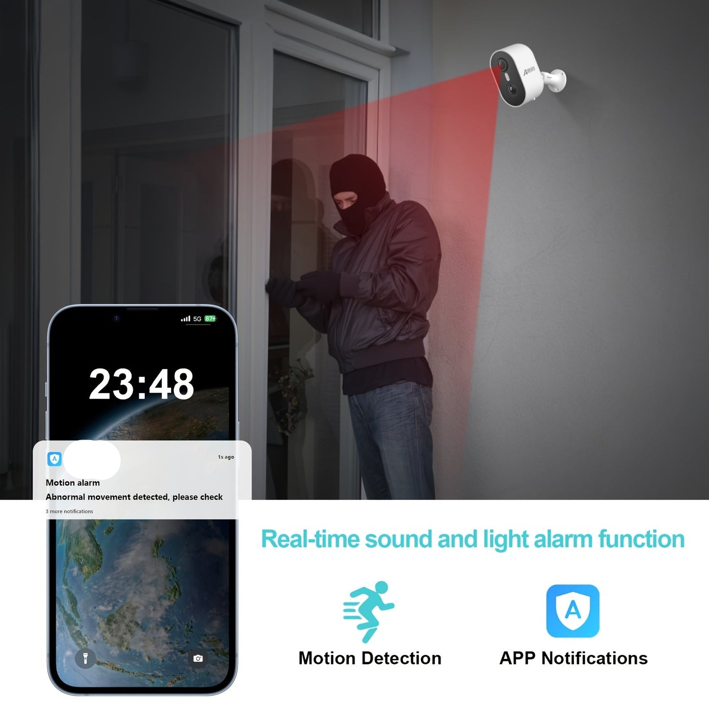 Draadloze Beveiligingscamera – Wifi Camera – Zonnecamera – Buitencamera – Surveillance Camera – Full HD 1440p – Kleurennachtzicht & Tweerichtingsspraak – Bewegingssensor & Cloudopslag 4 Stuks