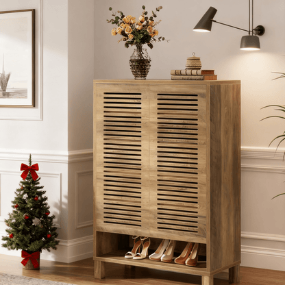 Schoenenkast – Schoenopberger – Schoenrek – Schoenmeubel – Schoenkastje – Modern Design – 6 Planken Natuurlijk Eikenhout Look