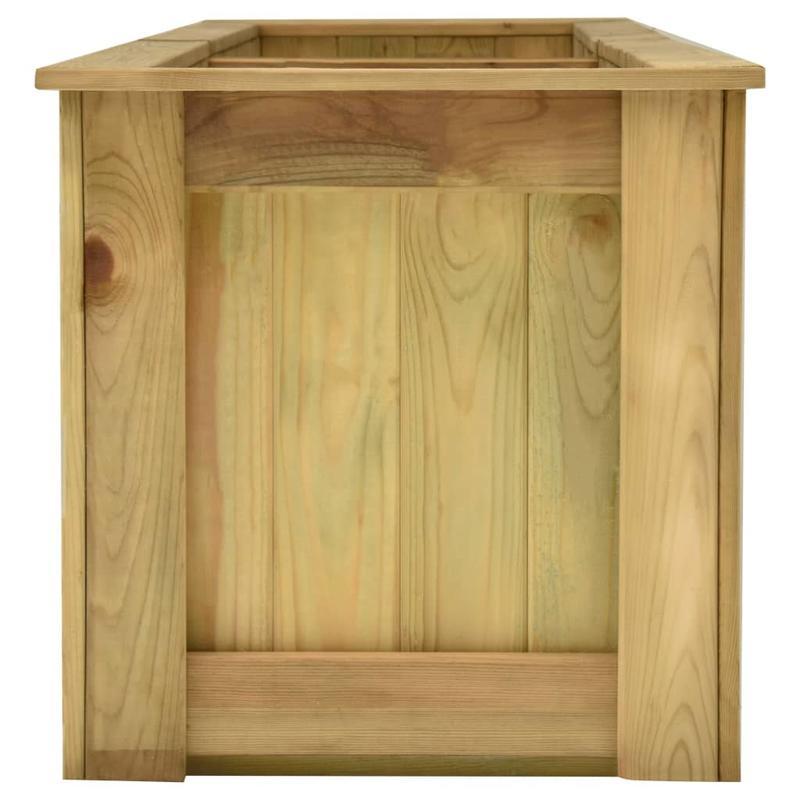 Bloemenplank – Bloementrack – Plantenrek – Plantenplank – Balkonplank Marrone – Geïmpregneerd Vurenhout – 196x50x50 cm – Weerbestendig & Verhoogd Design