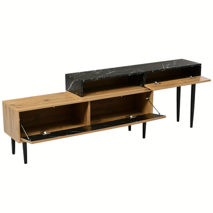Tv Meubel – TV Kast – TV Dressoir – TV Meubelen – TV Kasten – Hardhouten Nerfstructuur – Compact Met Ruime Opslag