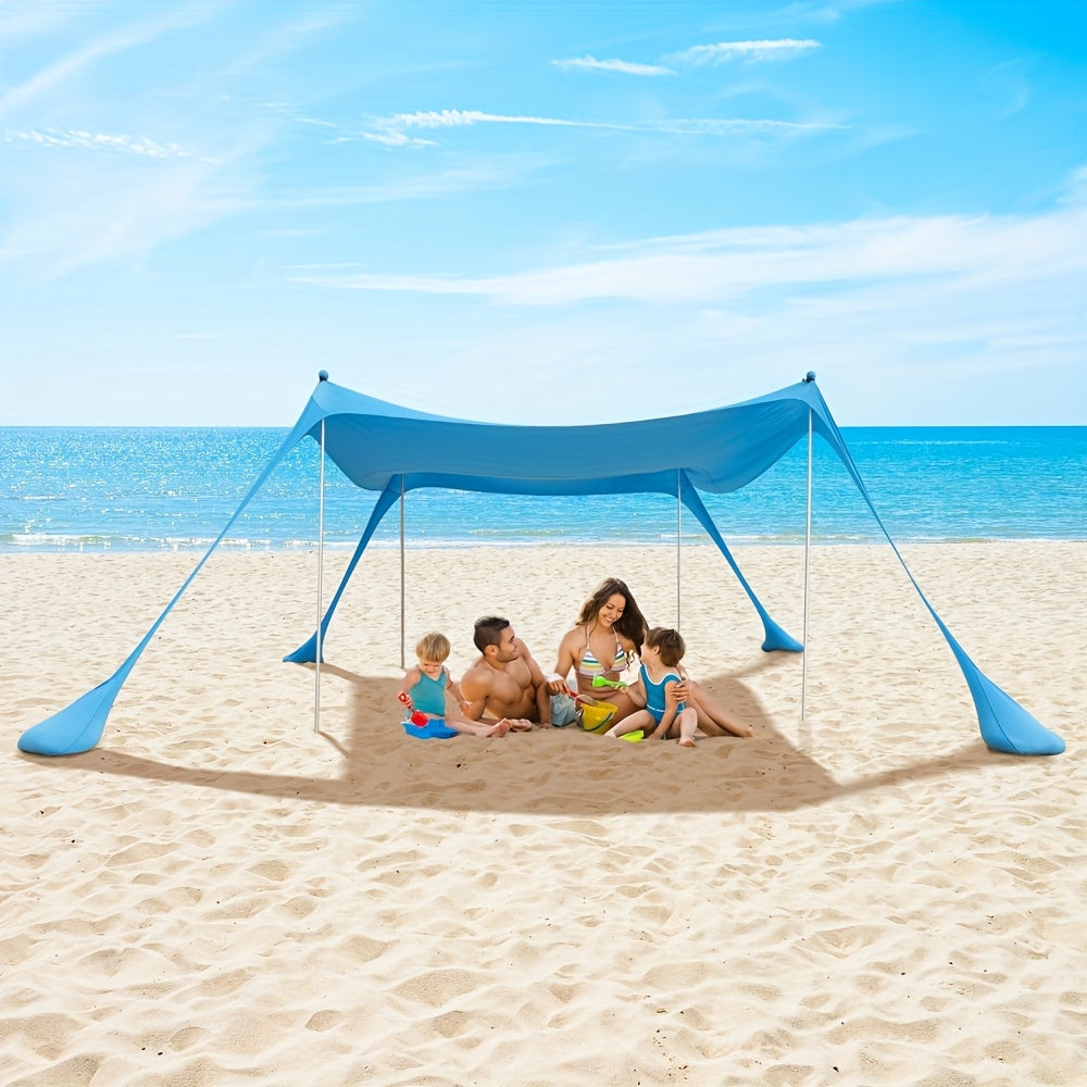 Strandtent – Beach Tent – Zonneluifel – Zonnescherm – Strandschaduw – UPF 50+ UV Bescherming – Aluminium Frame – 3 x 2,8 m – Lichtgewicht & Draagbaar