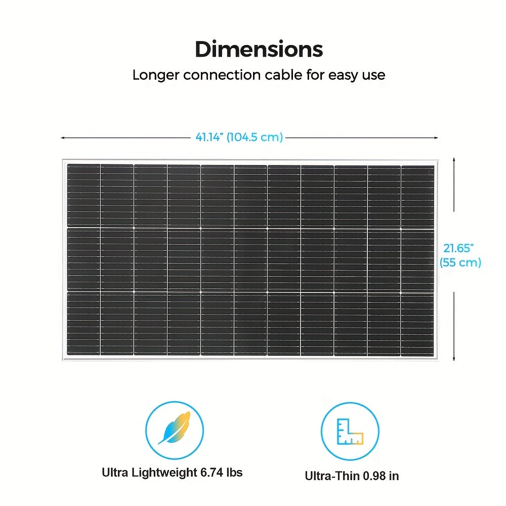 Zonnepaneel – Zonnecel Paneel – Solar Module – Photovoltaïsch Paneel – Off-grid Charger – 240Watt Hoogvermogen – Monokristallijn Silicium 12V
