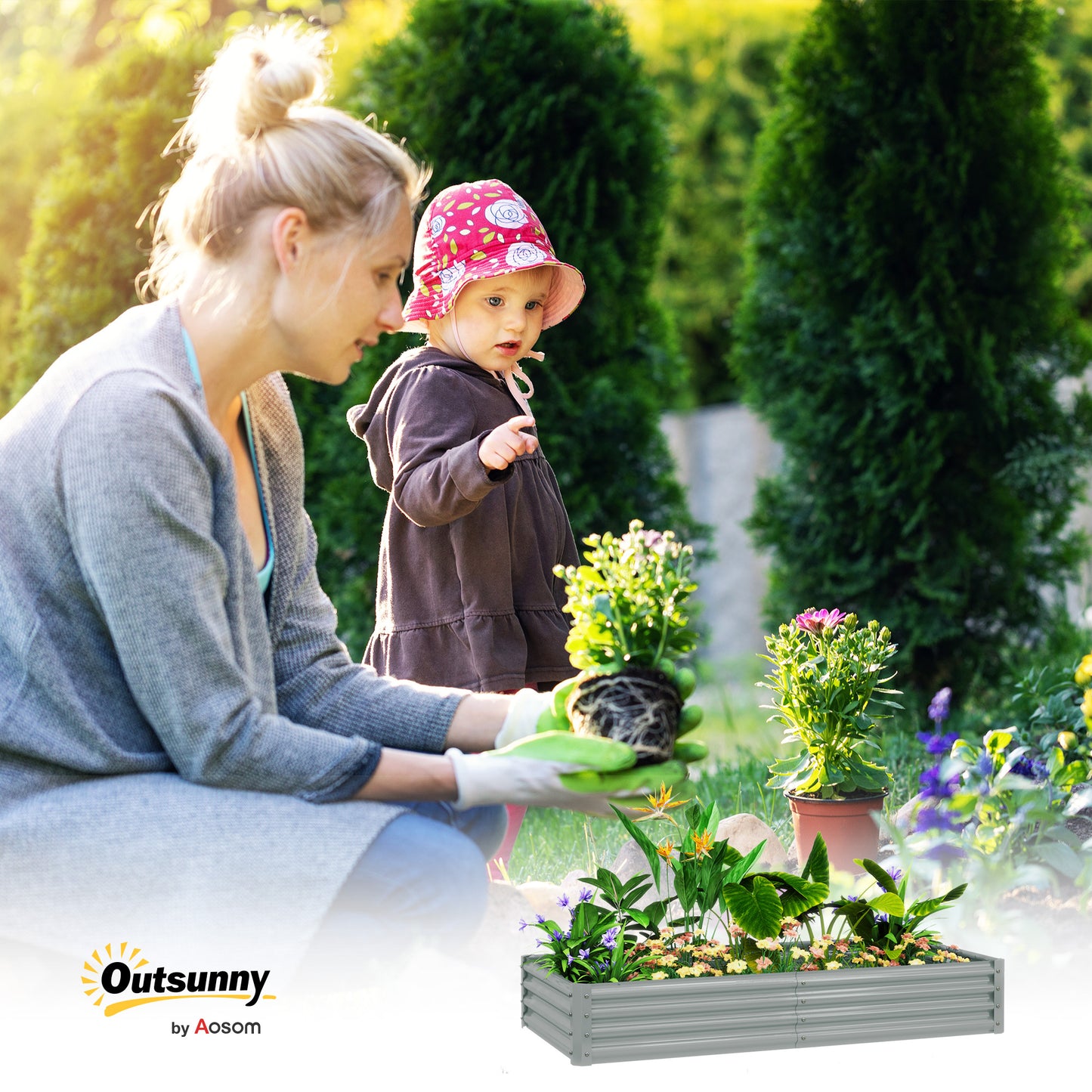 Verhoogd Tuinbed – Moestuinbak – Groentebak – Plantenbak – Kruidenbak – Gegalvaniseerd Staal – Weerbestendig Met Anti-Snijrand – 180x90x30 cm
