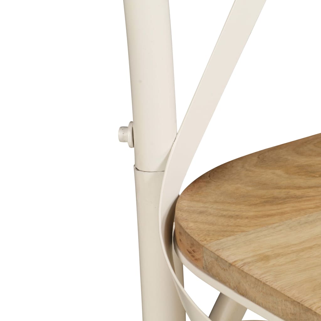 Eettafelstoel – Eetkamerstoel – Stoel – Kuipstoel – Meubel – Massief Mangohout – Zwart Stalen Frame – Handgemaakt – Duurzaam & Stevig