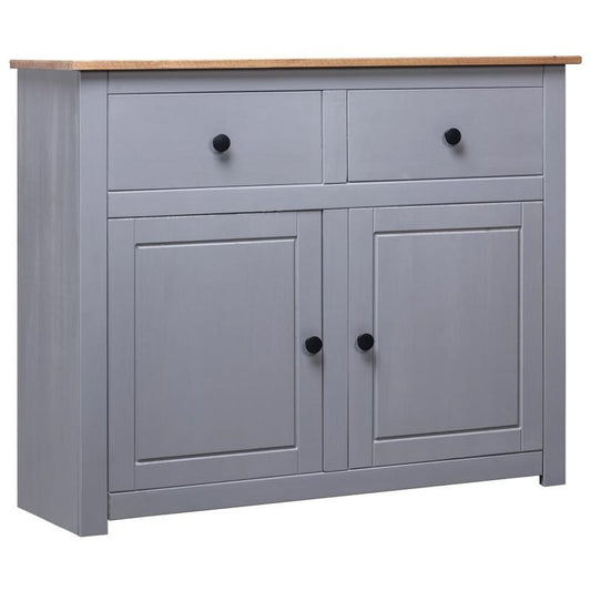 Dressoir – Ladekast – Opbergkast – Kast – Commode – Grijs – Massief Panama dennenhout – 93x40x80 cm – Duurzaam & Onderhoudsvriendelijk