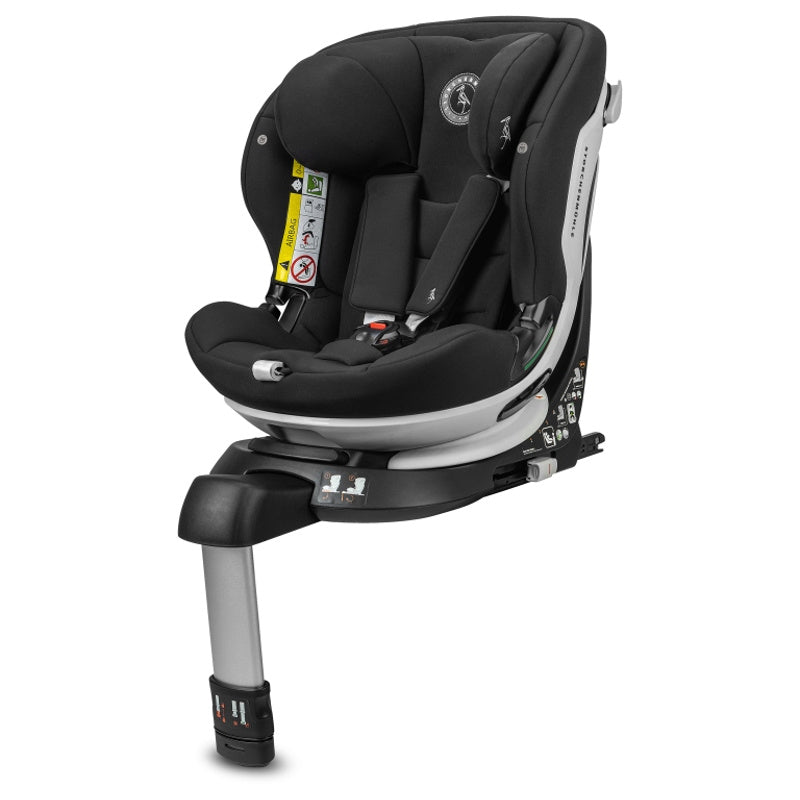 360° Draaibare Autostoel i-Size R129-03 voor Kinderen van 76-150 cm Onyx Zwart - Veilig Kinderautostoeltje met ISOFIX, Zij-impactbescherming en Verstelbare Hoofdsteun - Groep 1/2/3