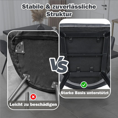 Eetkamerstoel – Stoel – Kuipstoel – Keukenstoel – Woonkamerstoel – Gestoffeerd – Metalen Onderstel – Zithoogte 51 cm – Max. Draagvermogen 150 kg