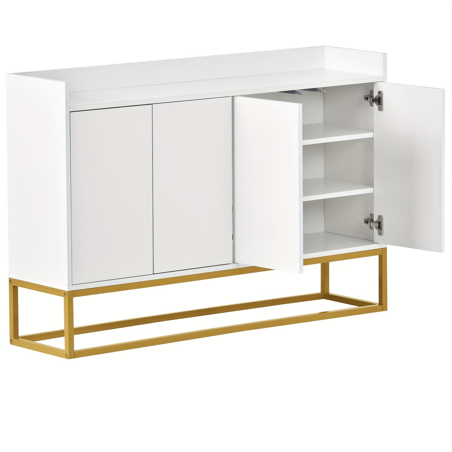 Dressoir – Sideboard – Kast – Opbergmeubel – Buffetkast – Wit – Handvatloos Design – Stevig Houten Materiaal