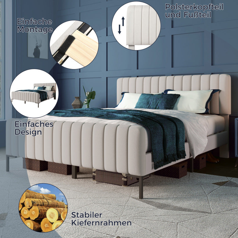 Houten Eenpersoonsbed – Bed Met Opbergruimte – Jeugdbed – Bedframe – Bed Met Lades – 90x200 Cm – Massief Hout – Wit Design